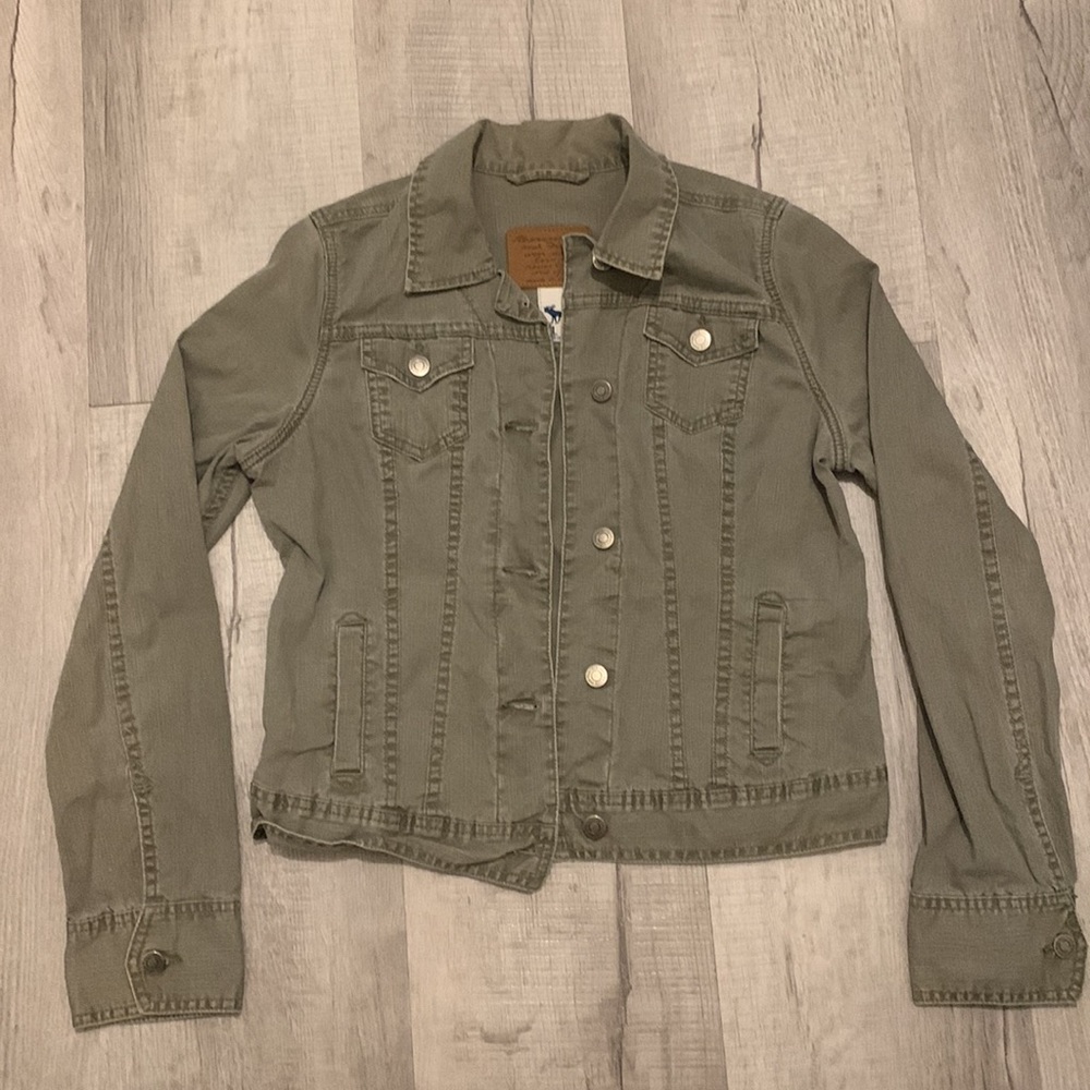 Abercrombie & Fitch Navy Grey Denim Jacket